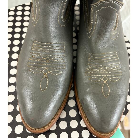 Landis Gray Leather Western Cowboy Boots Vintage Men\'s 9.5D ??